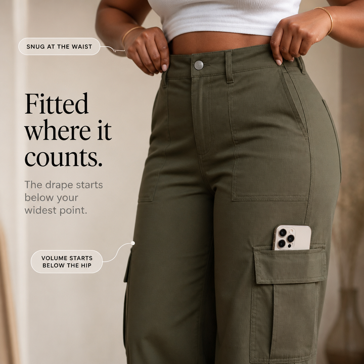 Wearbella – Byxor cargo med hög midja i vida ben
