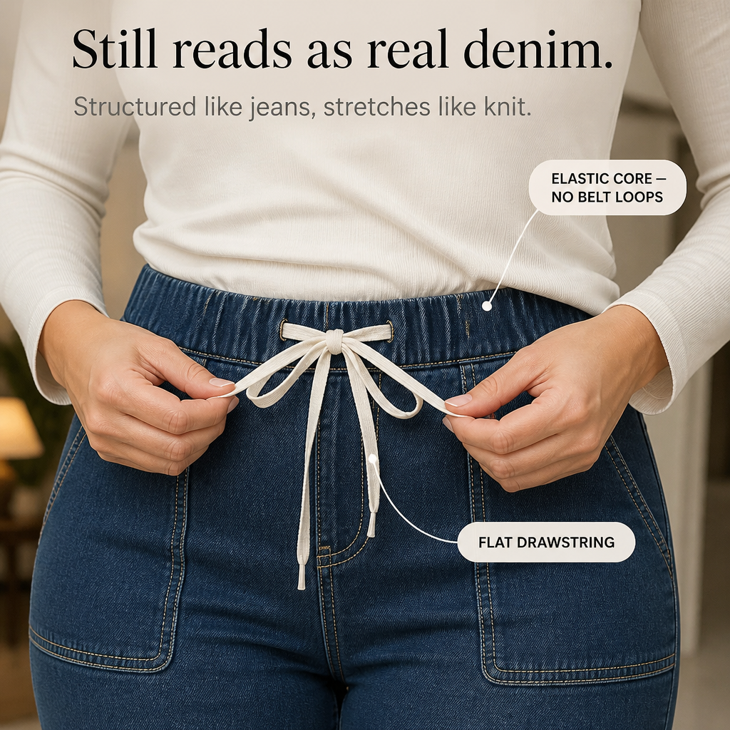 Wearbella – Jeans z elastycznym paskiem i snöre ściągającym