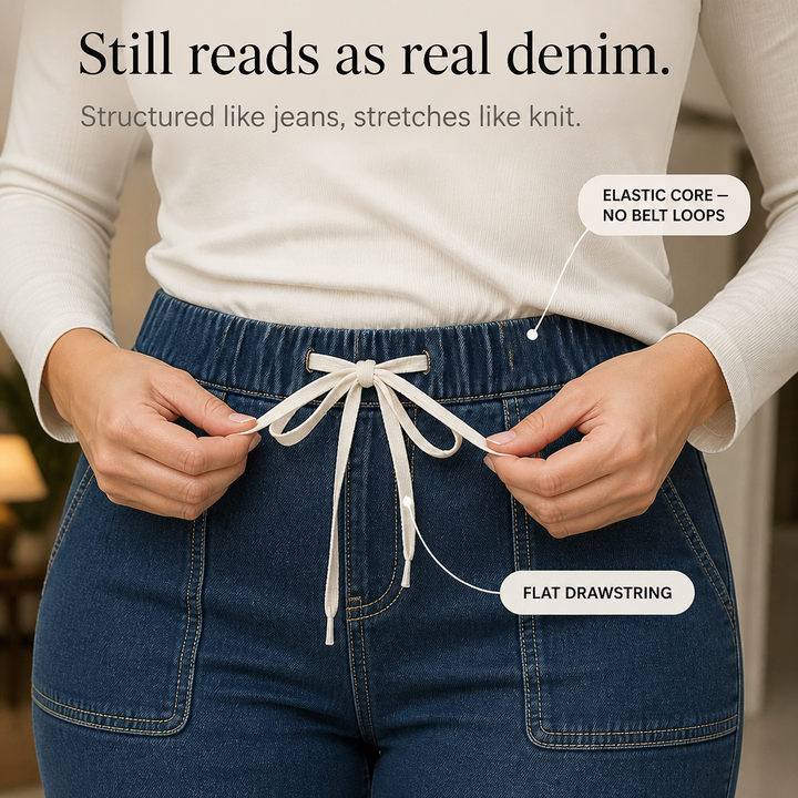 Wearbella – Jeans z elastycznym paskiem i snöre ściągającym