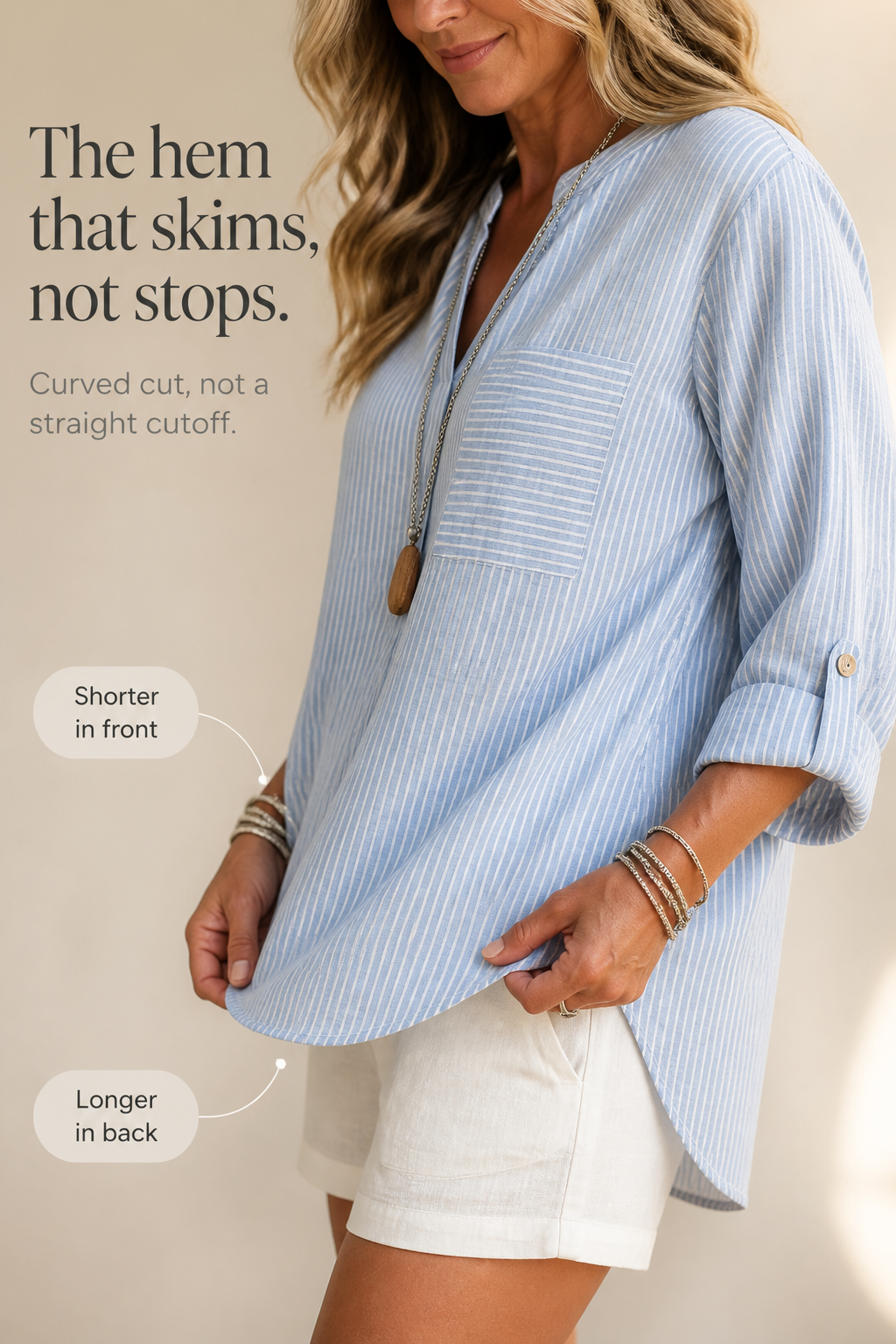 Wearbella – Asymetryczna blus z urringning w v-ringning i band