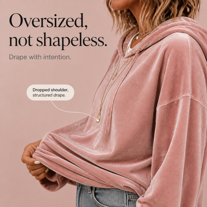 Wearbella – Lös tröja z falbaniastymi mankietami z weluru