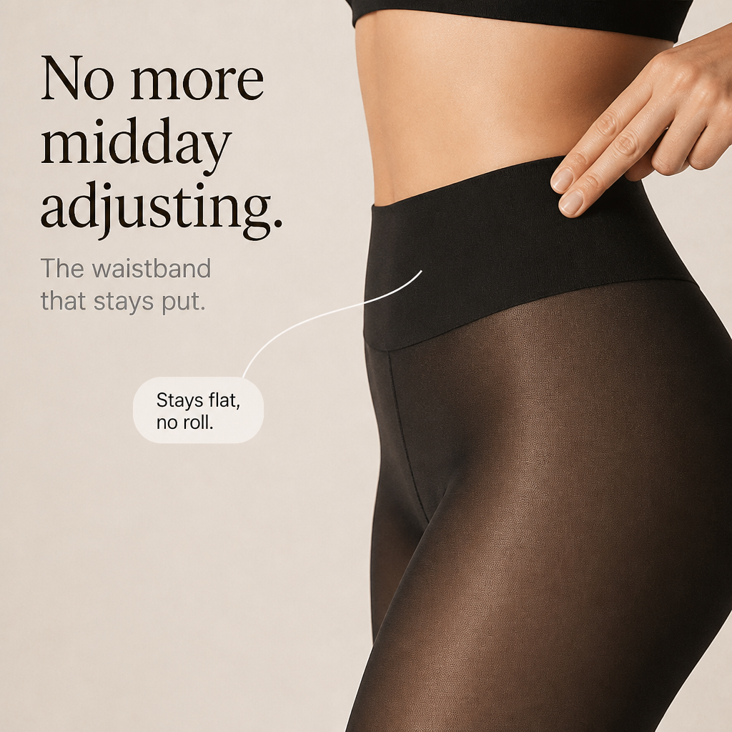 Smoothline – Tights med hög midja, błyszczące i przezroczyste