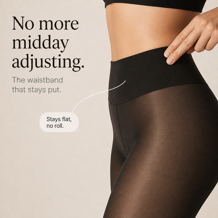 Smoothline – Tights med hög midja, błyszczące i przezroczyste