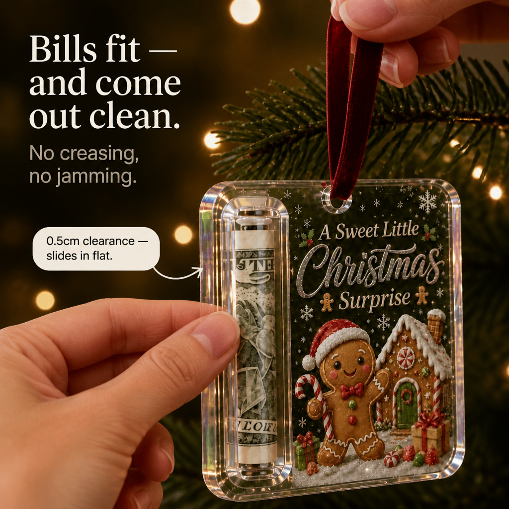 Giftwell – Transparent bombka på choinkę z gotówką