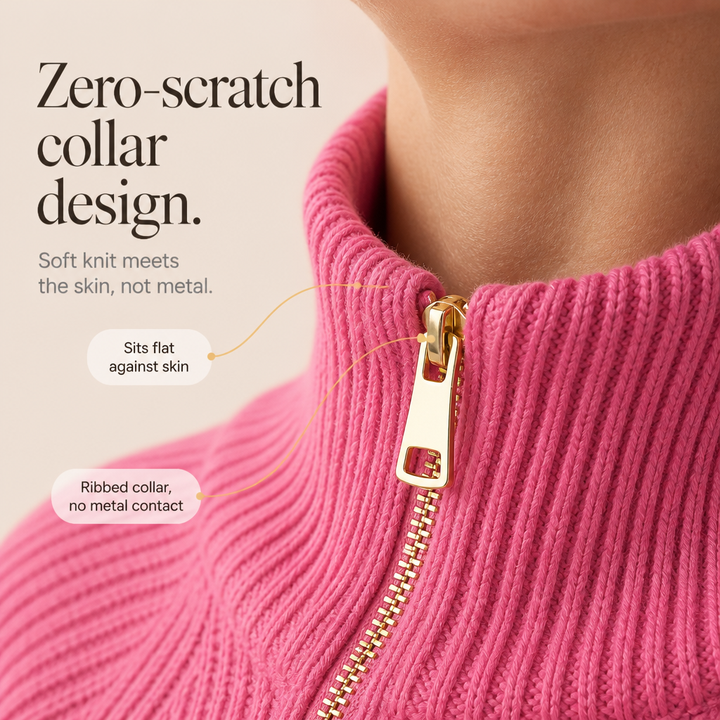 Wearbella – Asymetryczny Tröja z Zipperem i Żebrowanym Wzorem