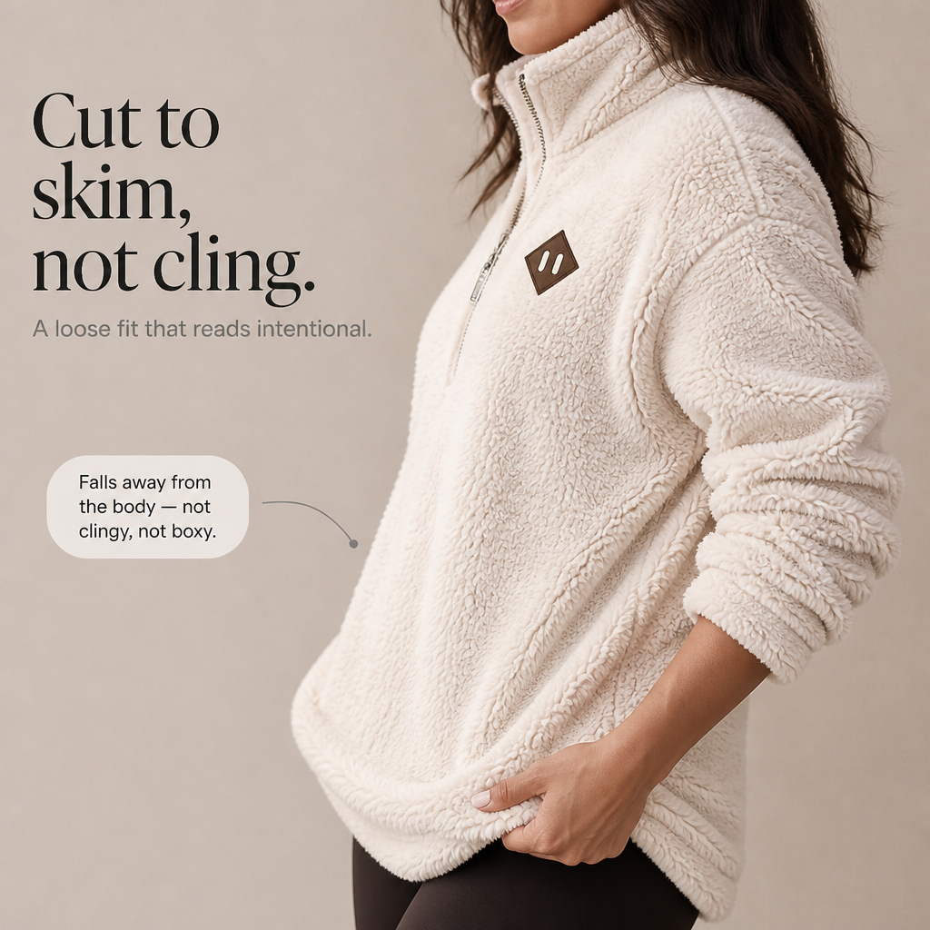 Wrapzo – OverStorlekd Half-Zip Fleece Pullover