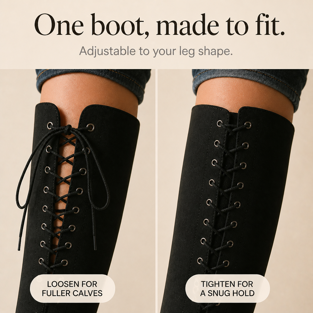 Velacine – Boots över knät z sznurowanym tylnym panelem