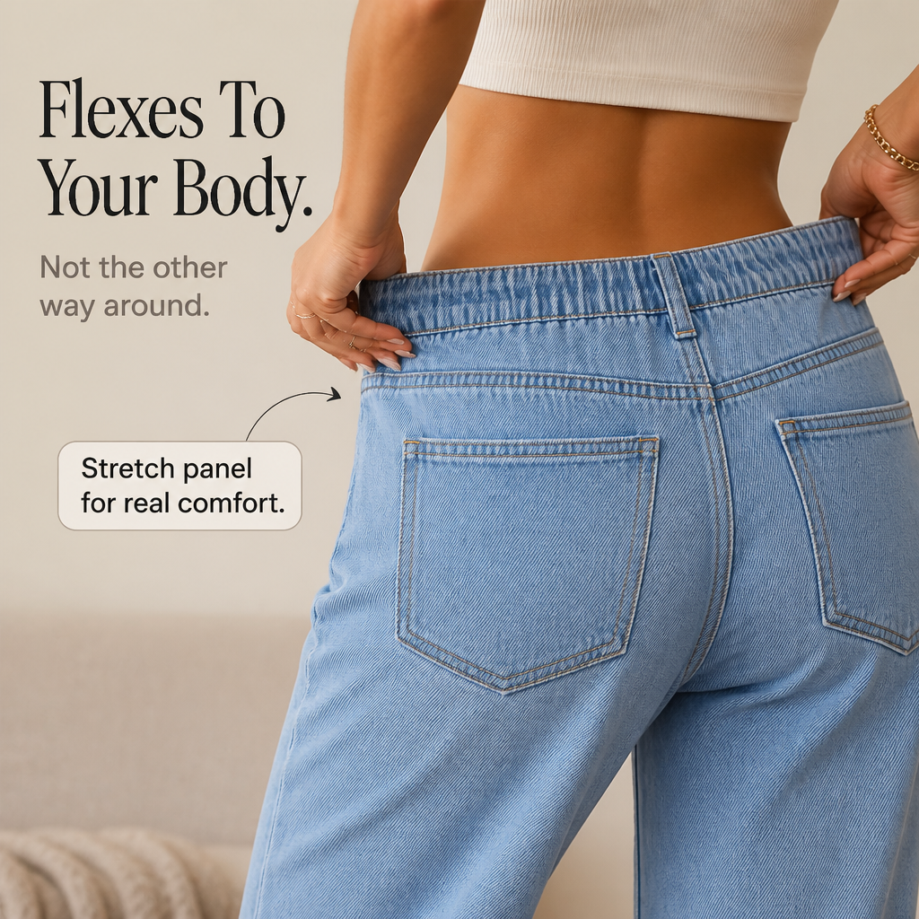 Flexelle – Jeansy med hög midja i vida ben