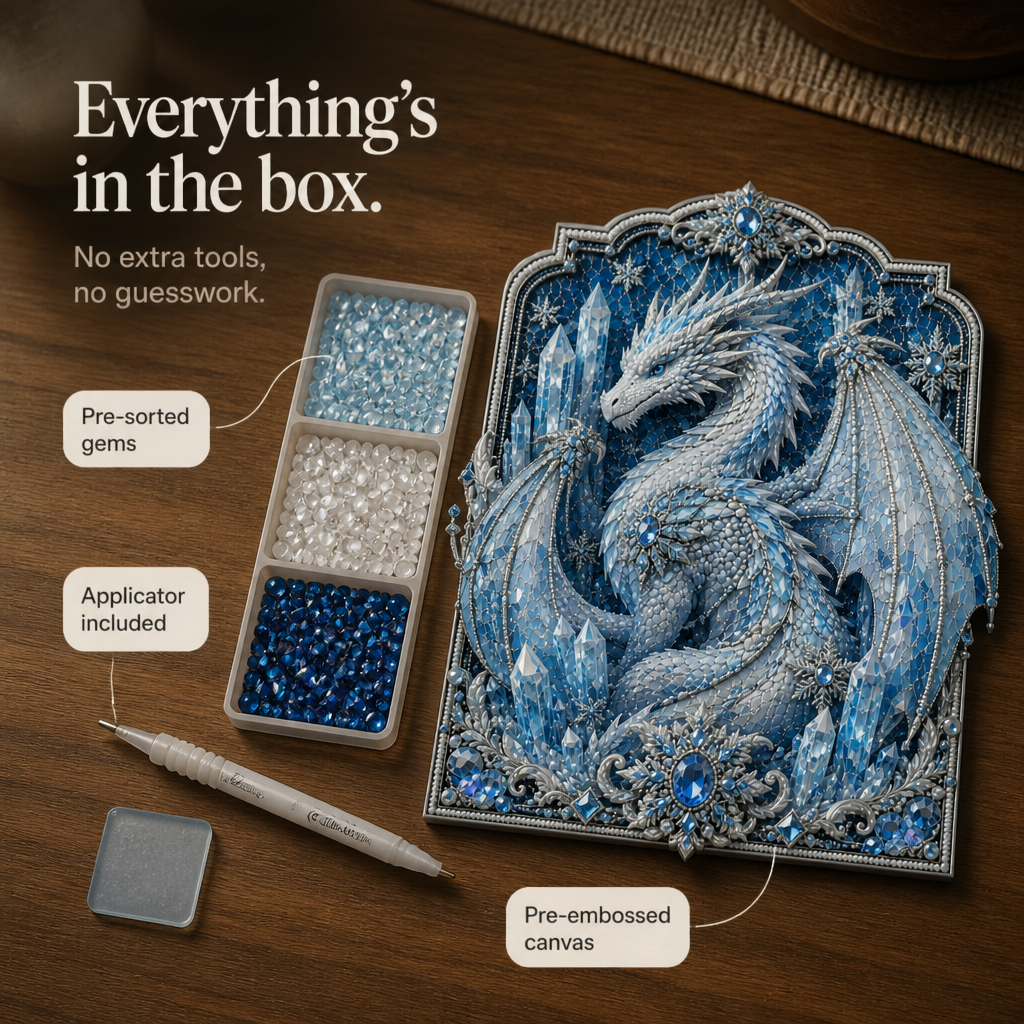Dragonelle – Set för Sztuki Diamentowej z Kristall Smokiem 3D