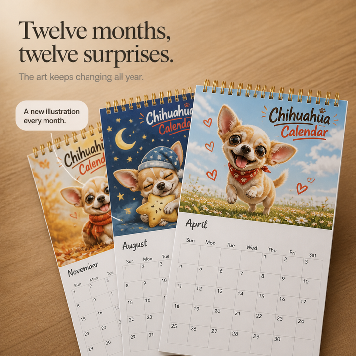 Chihuaholiday – Kalendarz vägg Chihuahua på 2027 rok