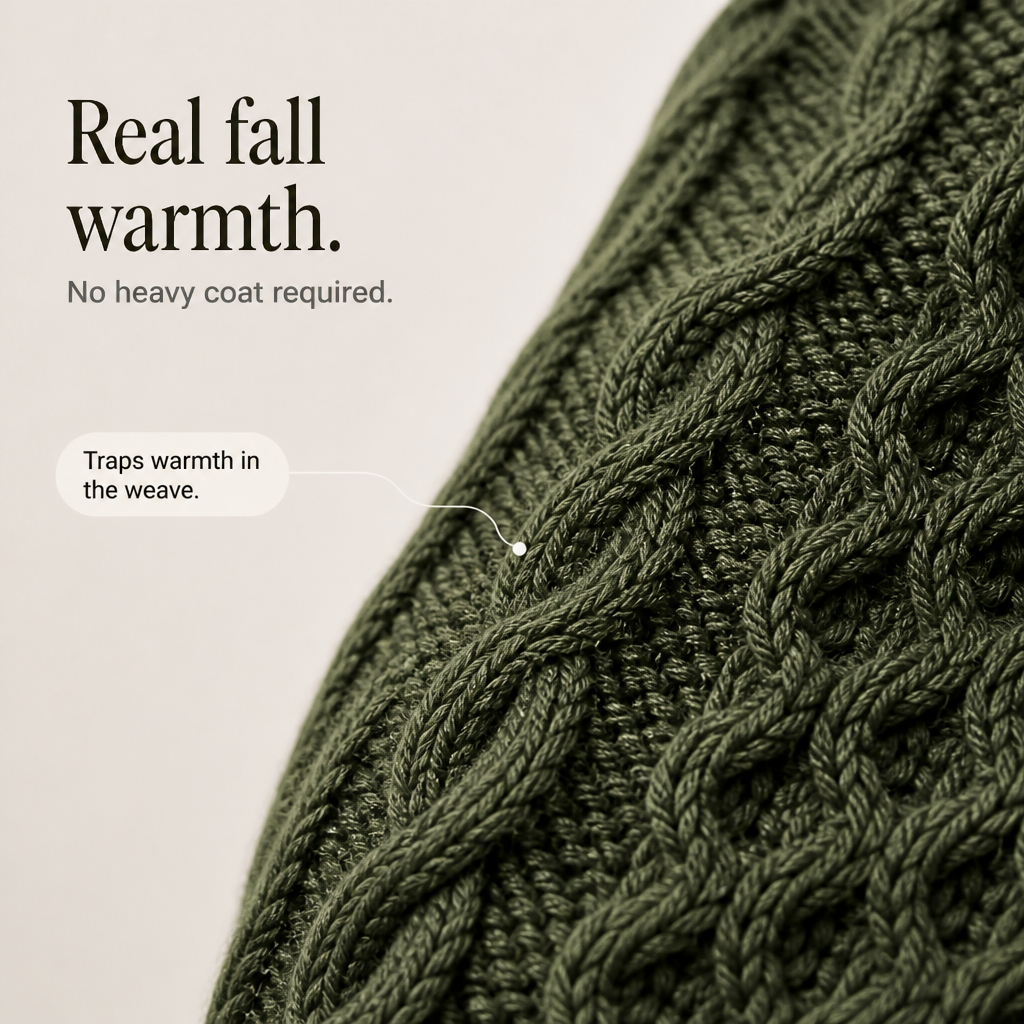 Cable &amp; Cove – Tröja Poncho z Golfem w Warkocze