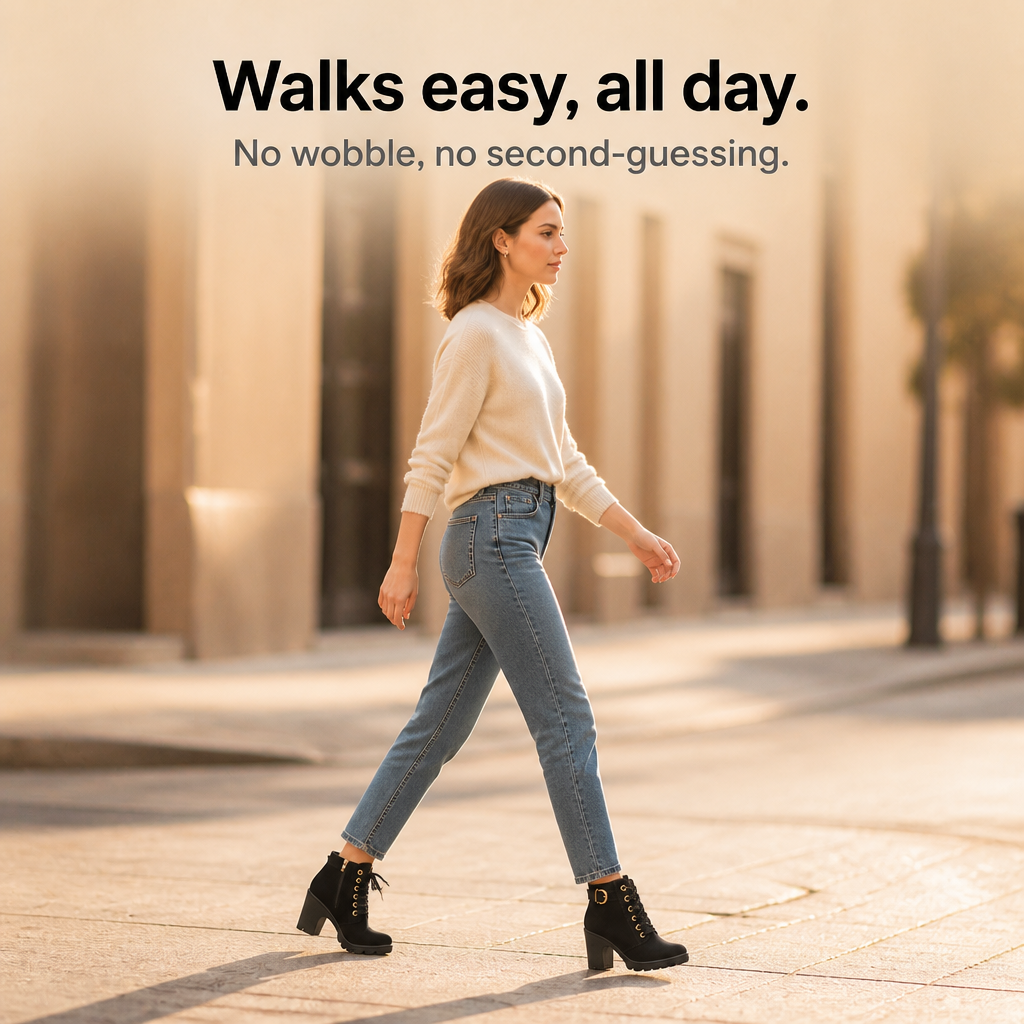 Steadē – Platforma Bred Chunky Obcas Boots ankelhöga