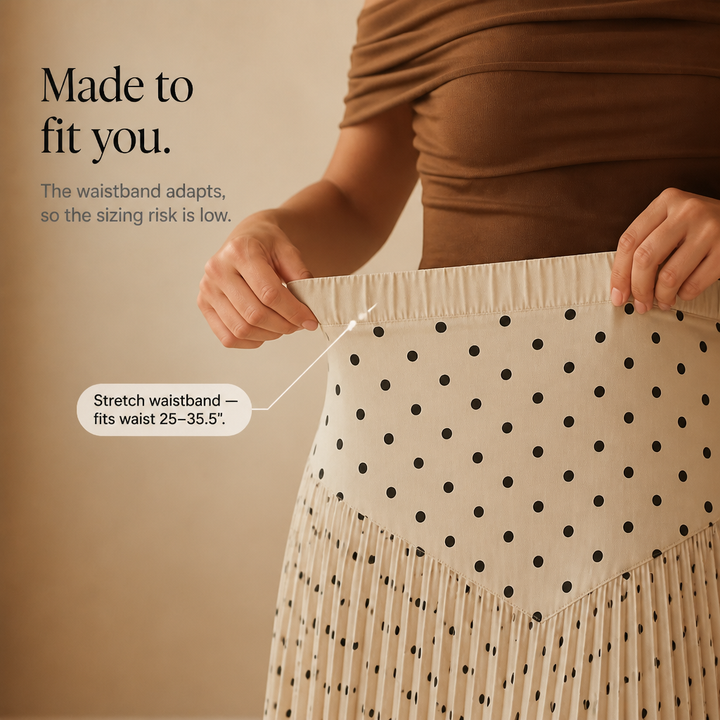 Wearbella – Kjol midi w kropki z plisami i form av litery A