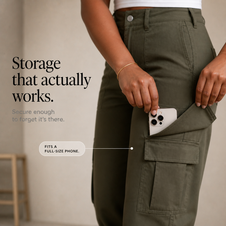 Wearbella – Byxor cargo med hög midja i vida ben