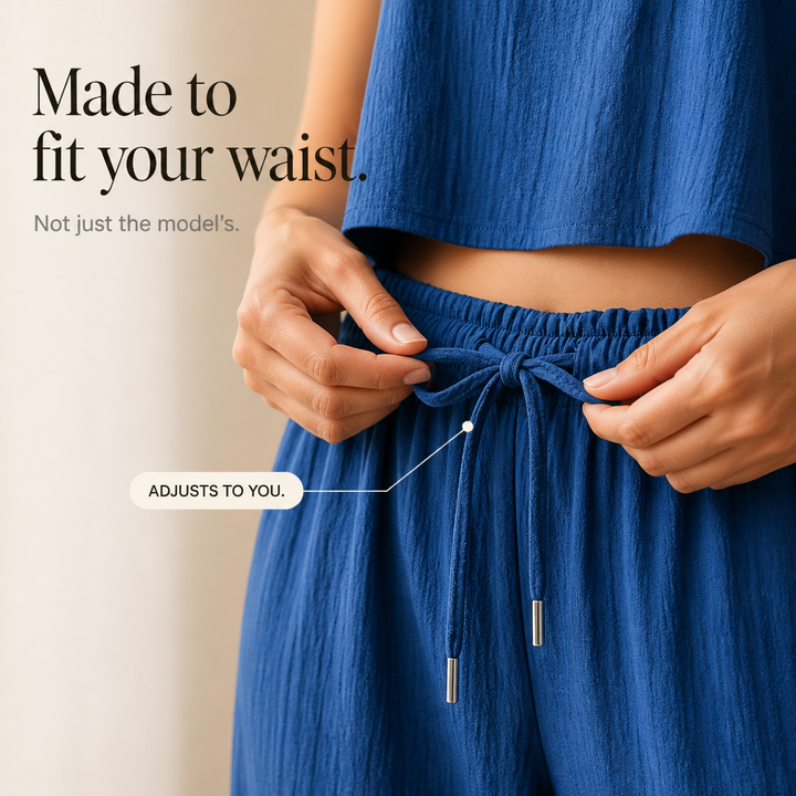 Crinklewear – Set topu i szerokich byxor
