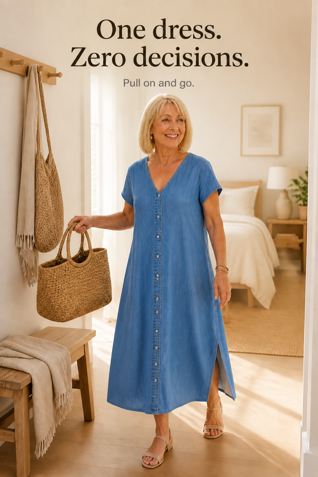 Wearbella – OverStorlek Klänning Koszulowa w Stilu Denim