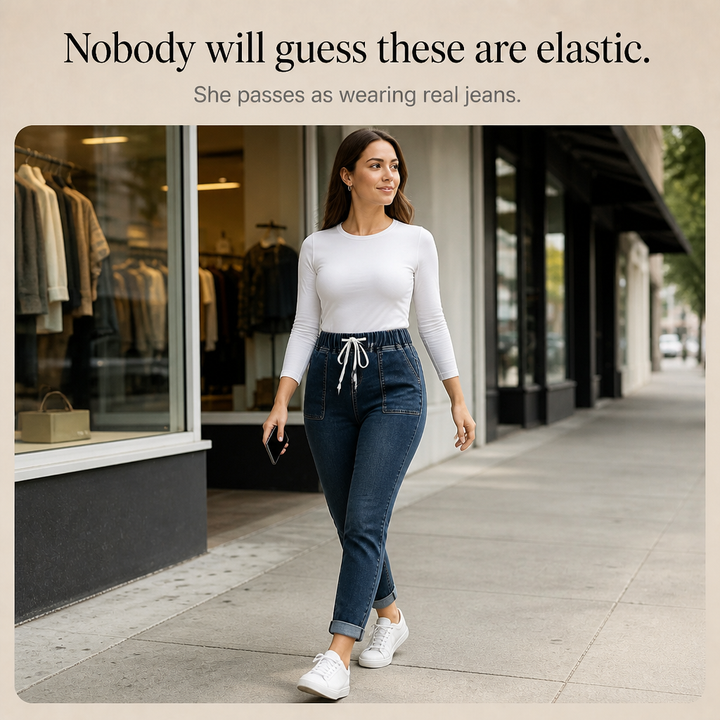 Wearbella – Jeans z elastycznym paskiem i snöre ściągającym