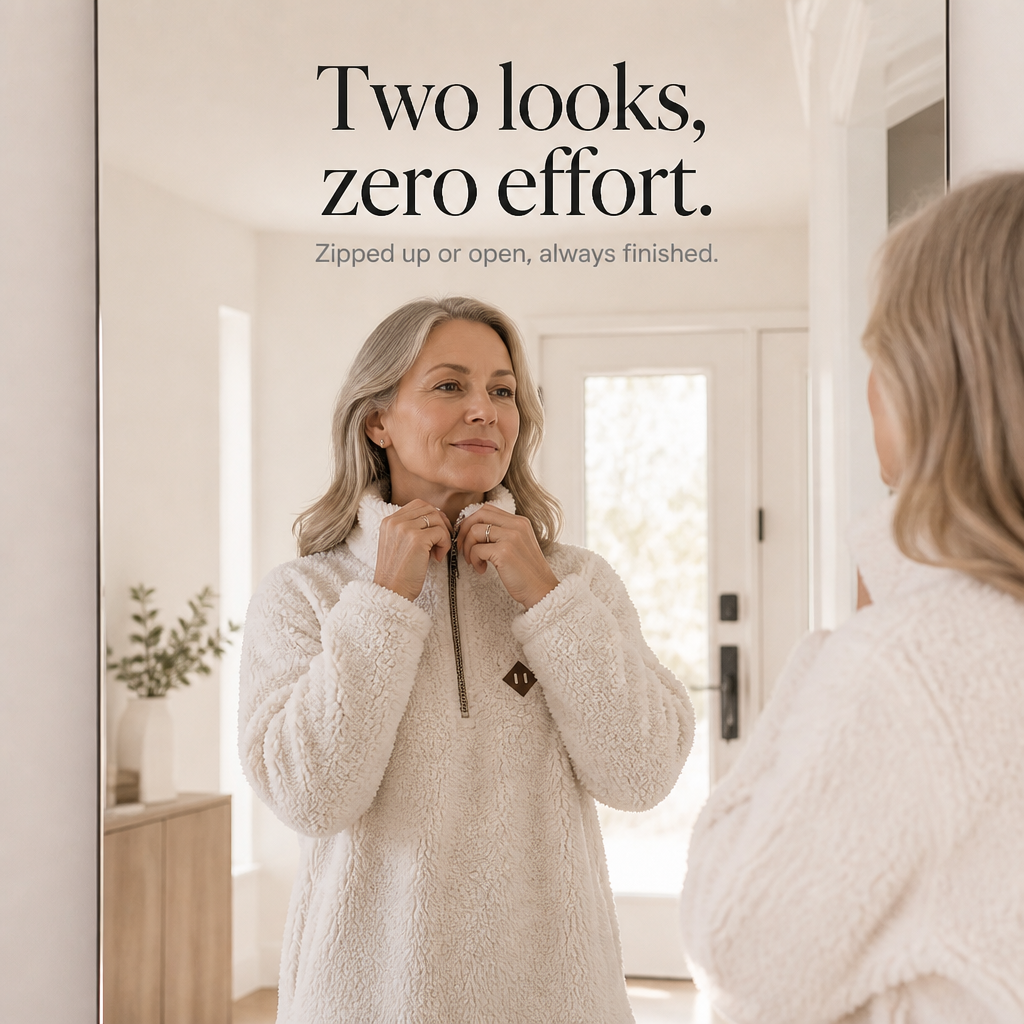 Wrapzo – OverStorlekd Half-Zip Fleece Pullover