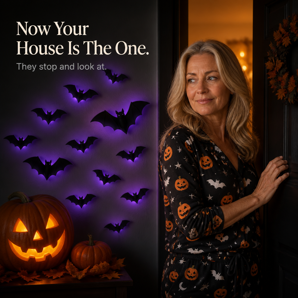 Hauntlow – Hopfällbara LED Świecące Nietoperze på Halloween (36 szt.)