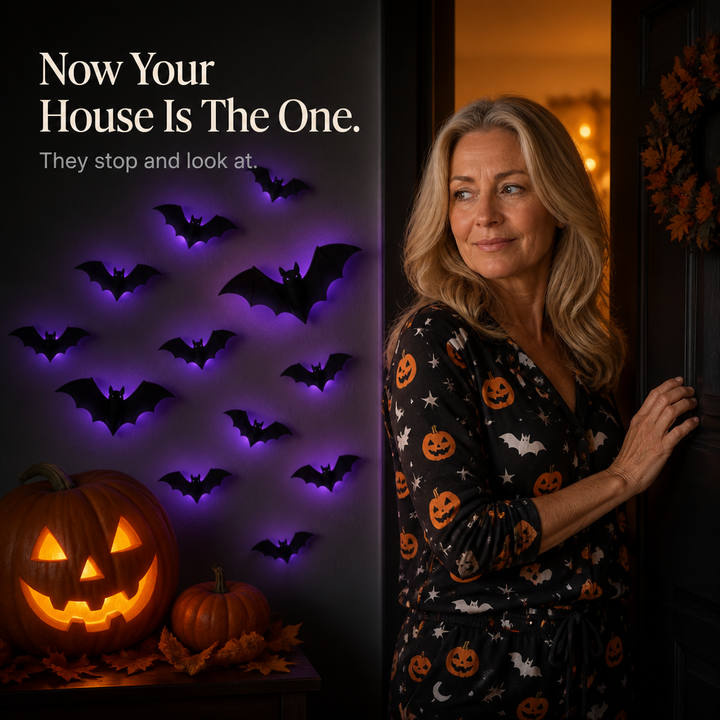 Hauntlow – Hopfällbara LED Świecące Nietoperze på Halloween (36 szt.)