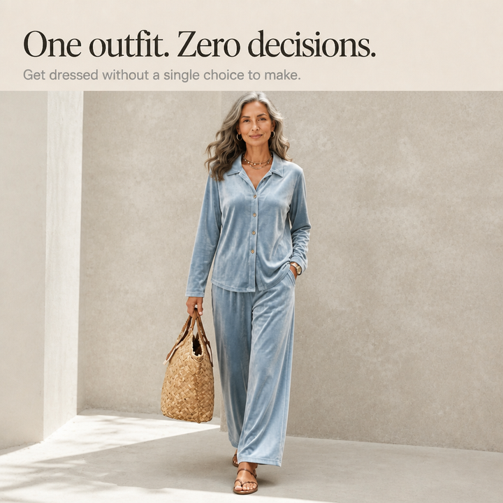 Wearbella – Welurowy Set Lounge w Szerokich Nogawkach