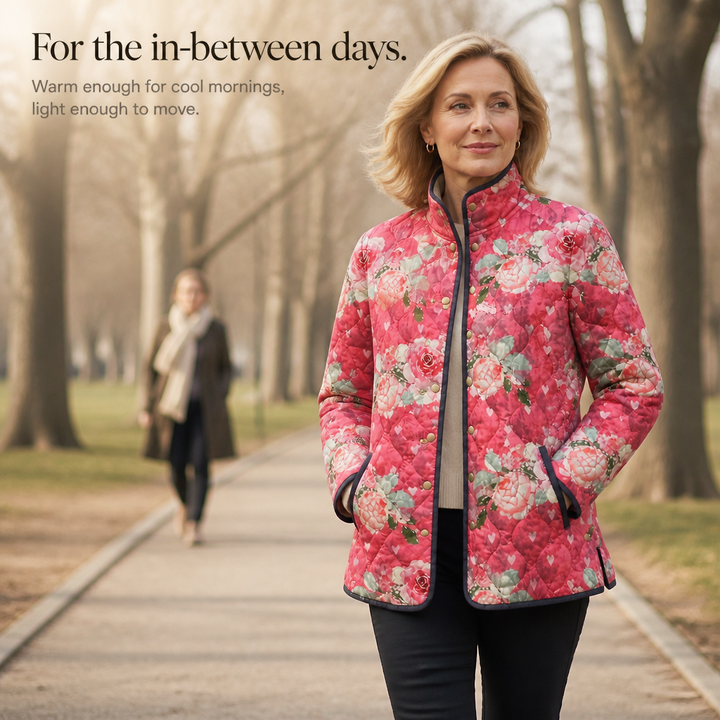 Wearbella – Kurtka Puchowa z Kwiatowym Wzorem