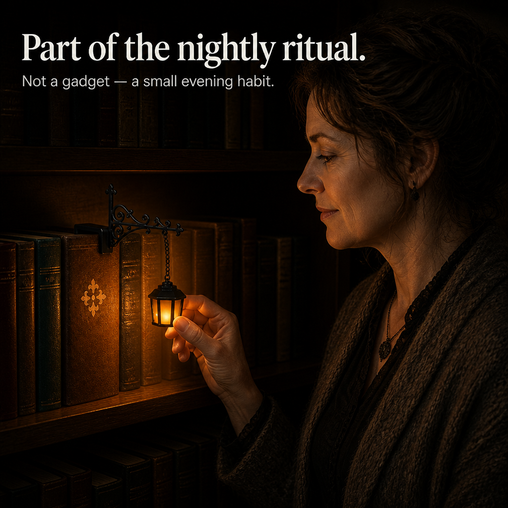 Nightpost – Lampa uliczna som podpórka på książki