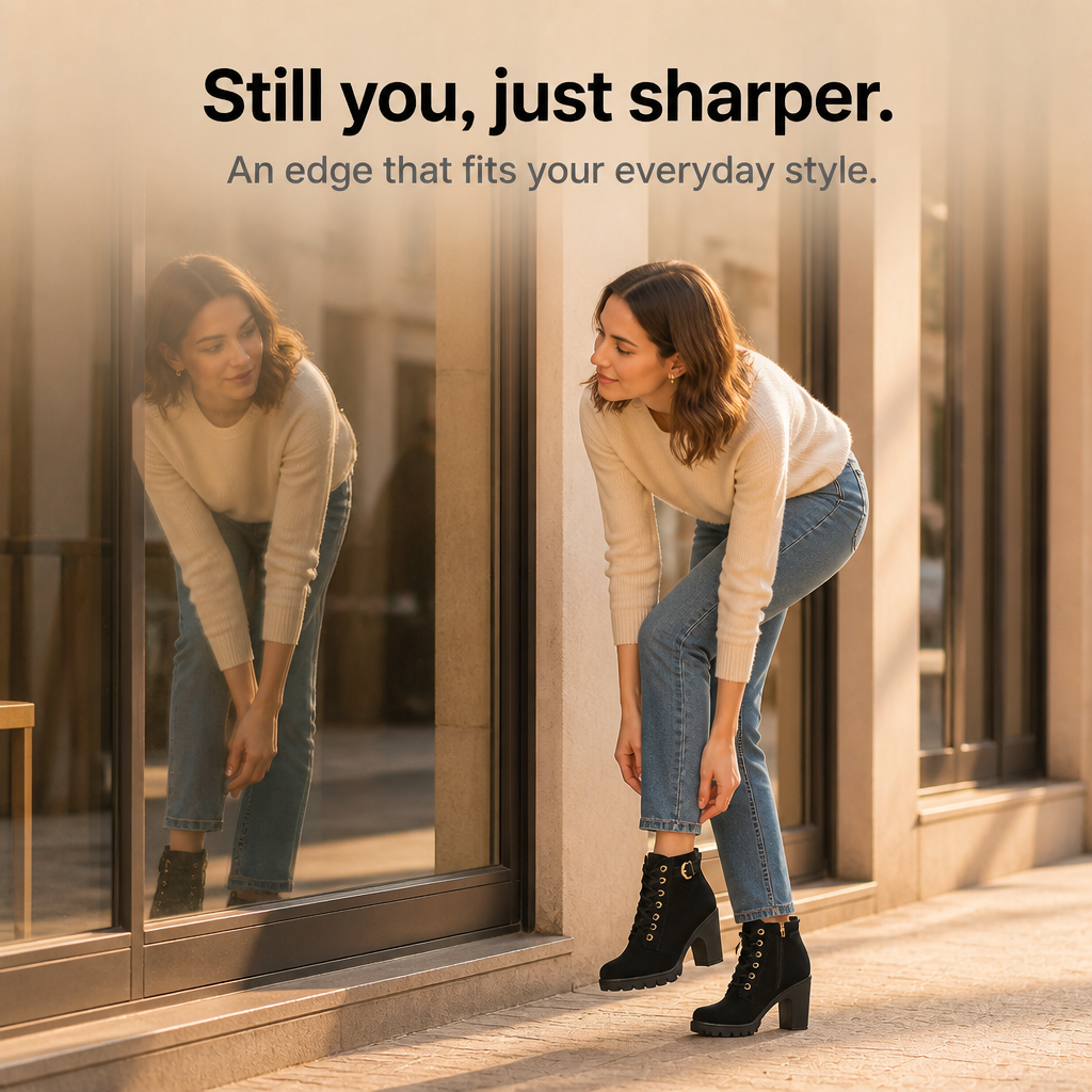 Steadē – Platforma Bred Chunky Obcas Boots ankelhöga