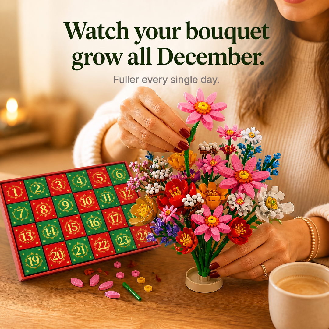 Advent Bloom – 24-dagars kalendarz adwentowy z kwiatami för budowania