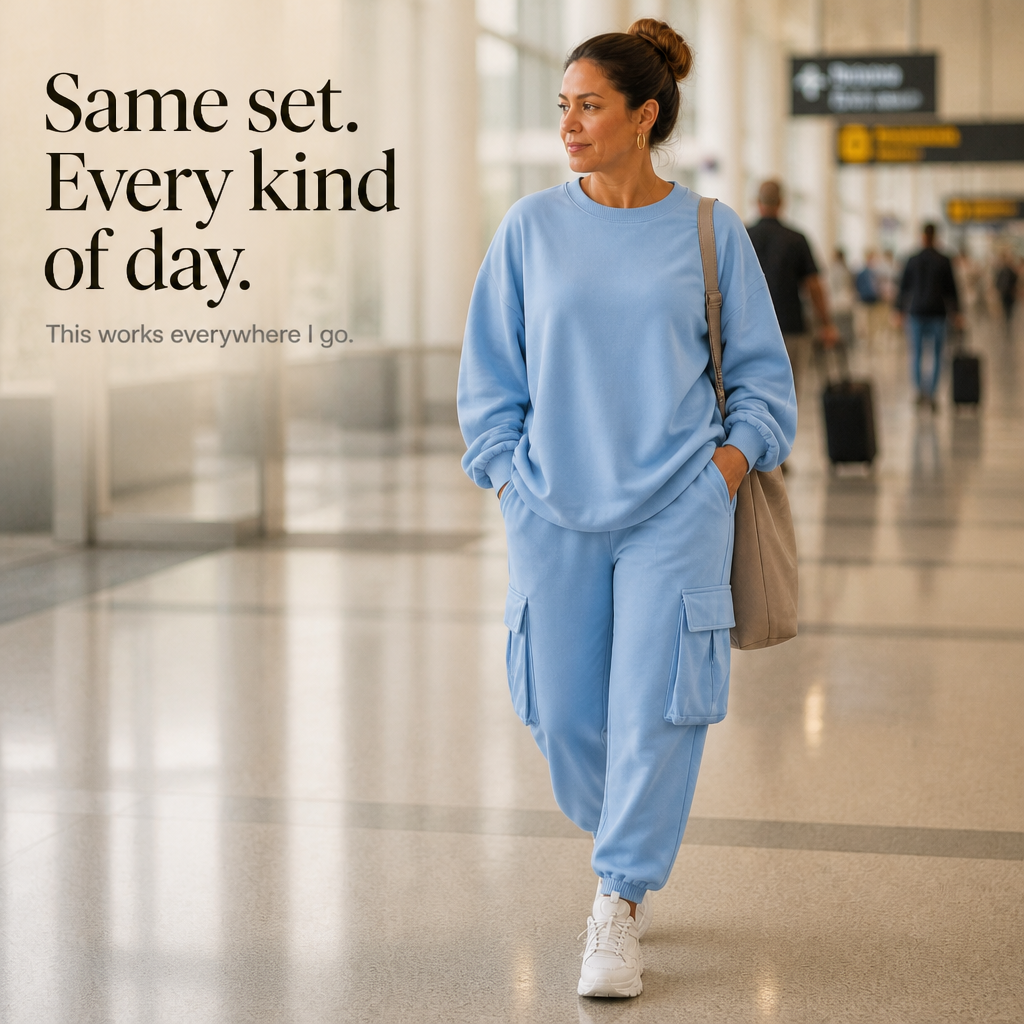 Wearbella – Set topu z okrągłym urringning i byxor cargo