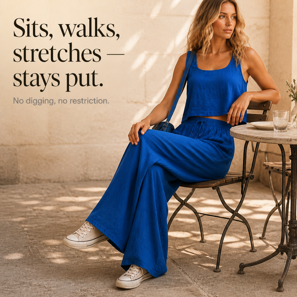 Crinklewear – Set topu i szerokich byxor