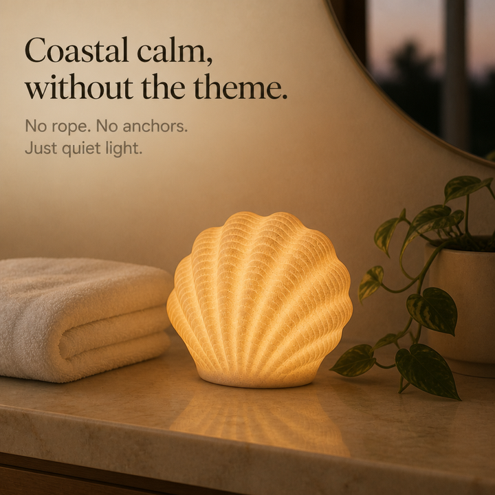 Coastal Glow Vad. – Set ceramicznych lamp i form av muszli i konchy