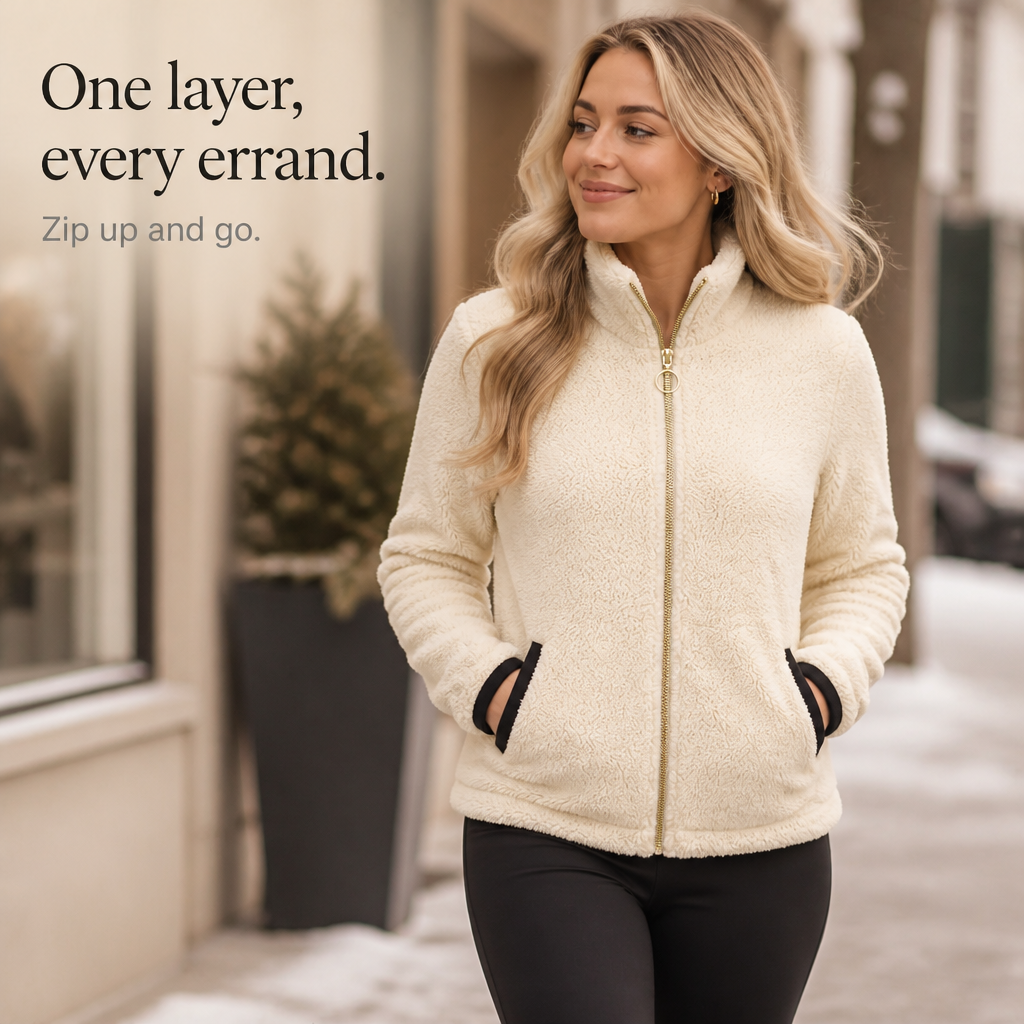 Cozyline – Kurtka z podwójnej lager z wyglądem polaru