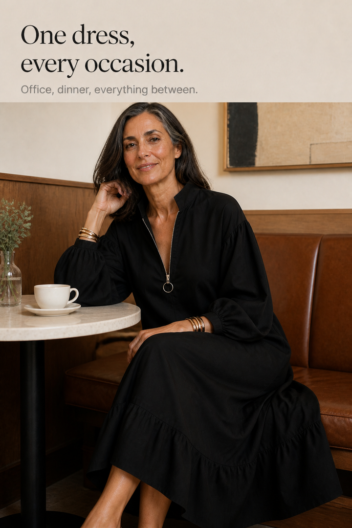 Wearbella – Klänning z półzamkiem i stójką z ręKaffemi latarniowymi