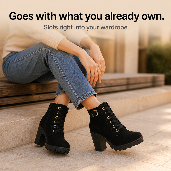 Steadē – Platforma Bred Chunky Obcas Boots ankelhöga