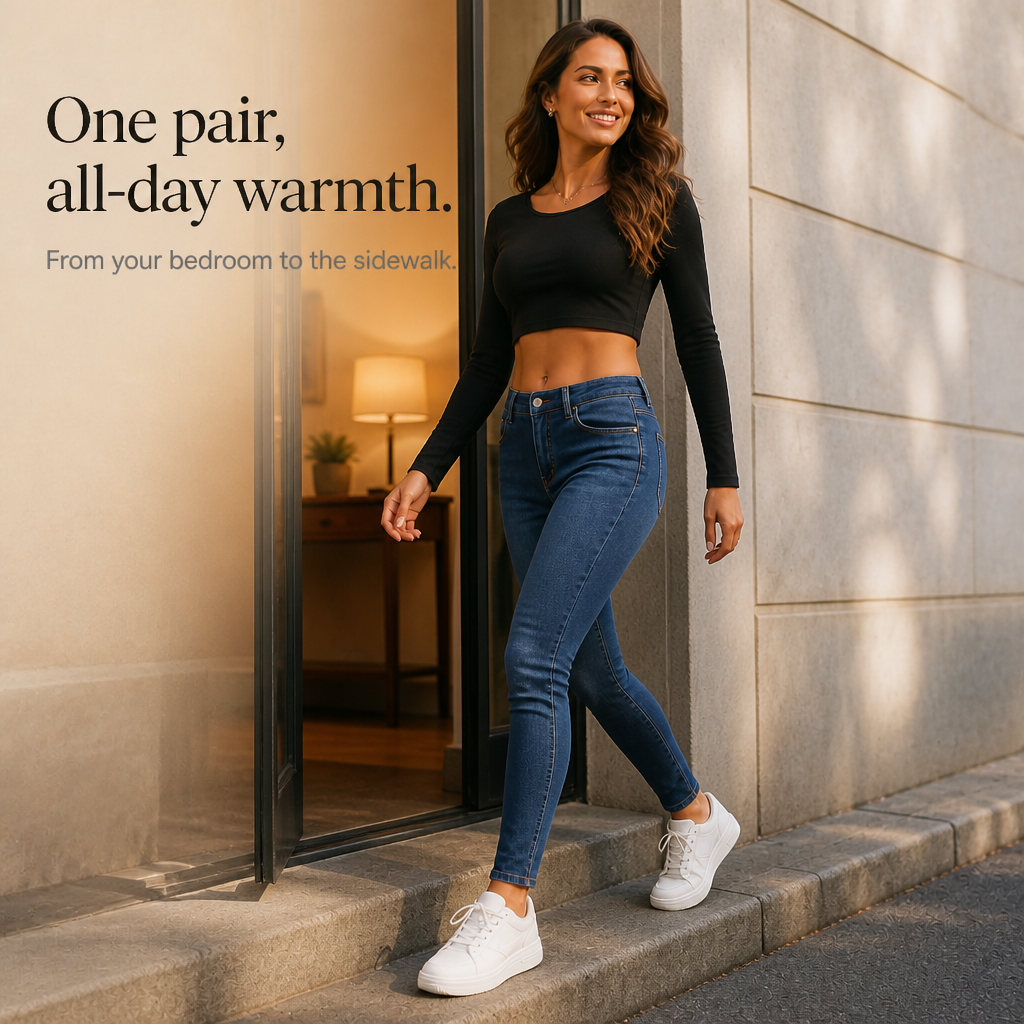Thermabelle – Jeans skinny z pluszowym finish