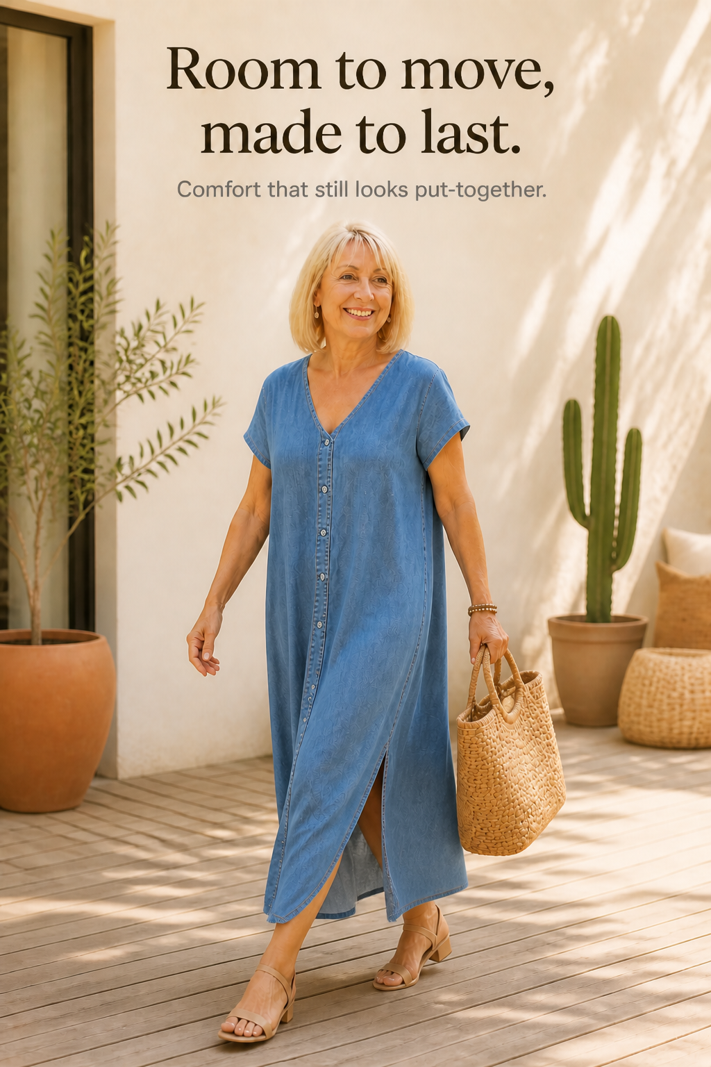 Wearbella – OverStorlek Klänning Koszulowa w Stilu Denim