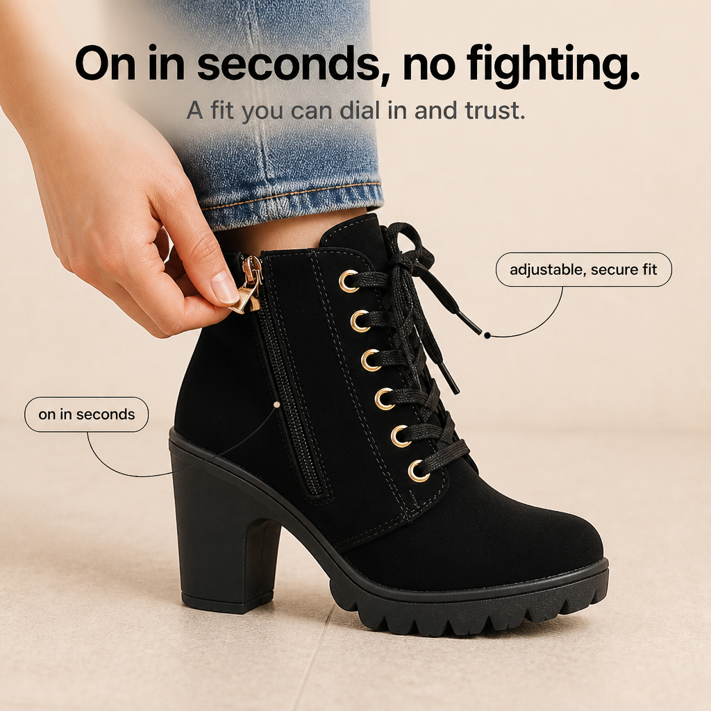 Steadē – Platforma Bred Chunky Obcas Boots ankelhöga