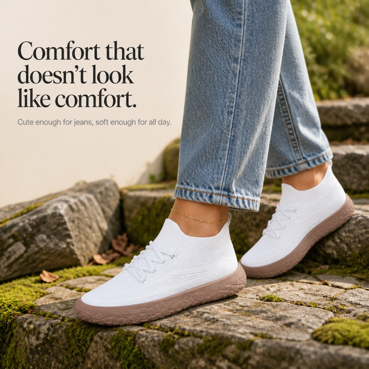 Cloudstep – Sneakers Slip-On z Elastycznym Kołnierzem z Dzianiny