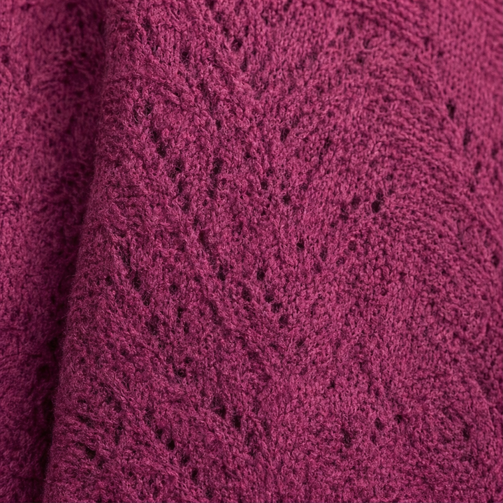 Cowl &amp; Bloom – Dzianinowy top z urringning w v-ringning w diamentowy mönster