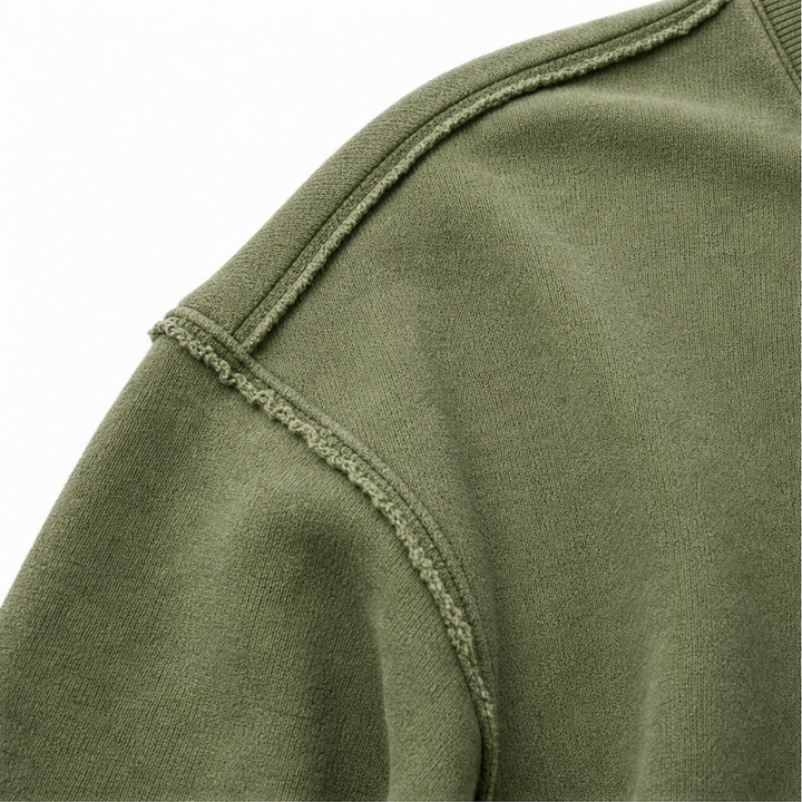 Draperie – Koszulka Henley z Suwakiem i Surowymi Krawędziami