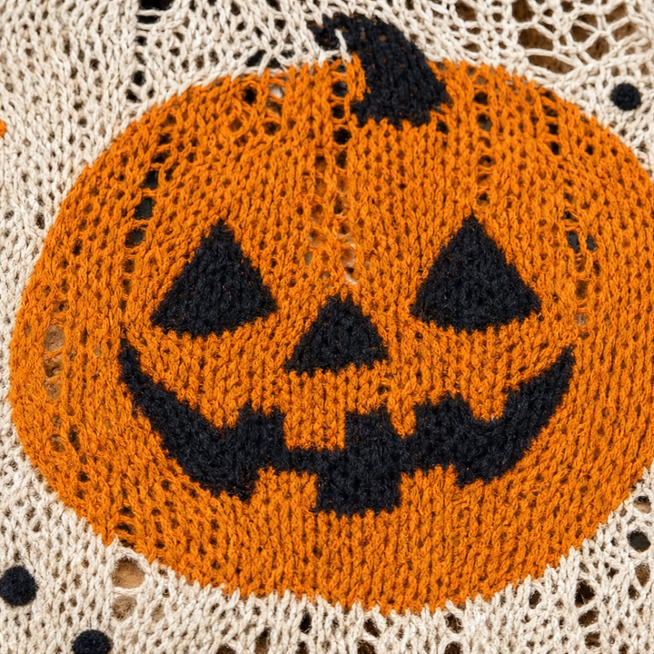 Harvestknit – Tröja z intarsjami w dynie i nietoperze
