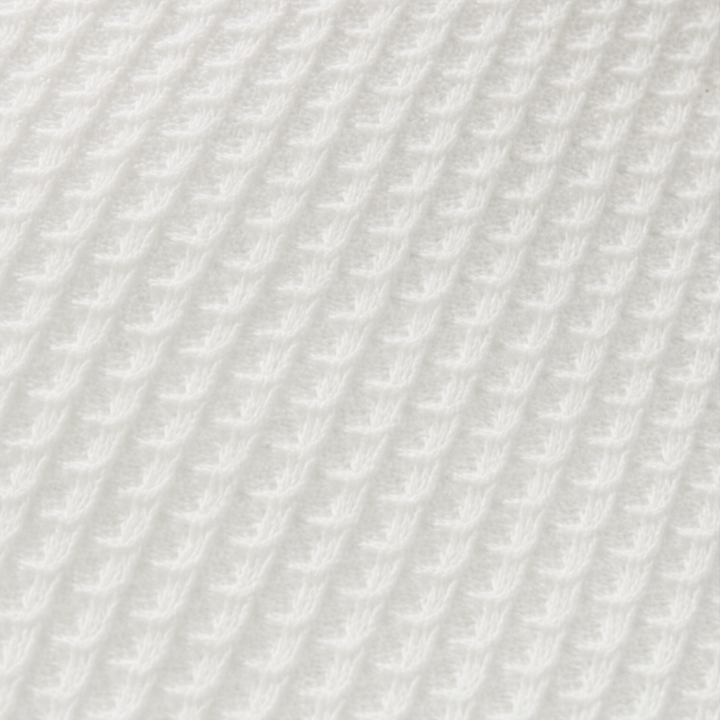 Wafelle – Blus z urringning w v-ringning i guzikiem z dzianiny waffle