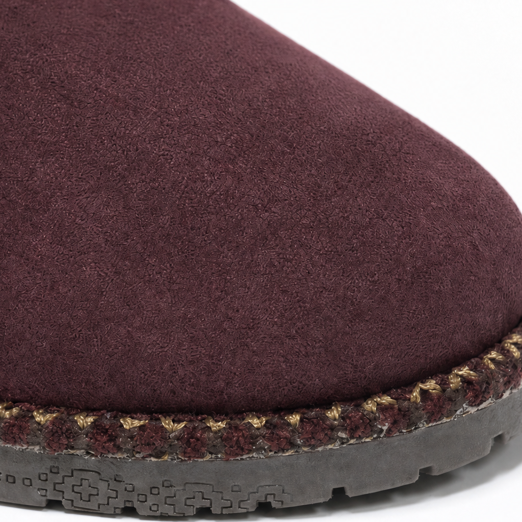 Coziva – Mocka boots z dzianinowym mankietem till mitten av vaden
