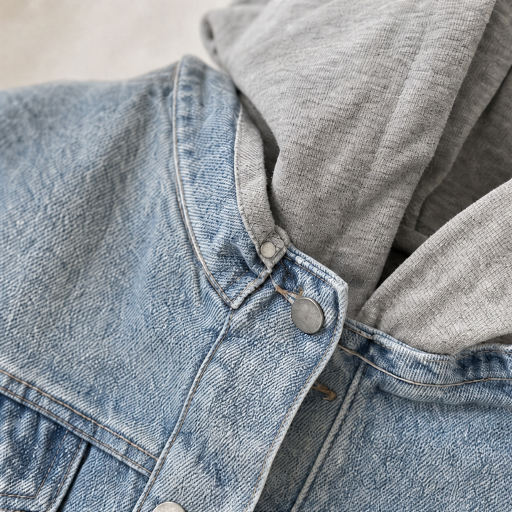 Denimova – Kurtka z kapturem w stilu washed denim