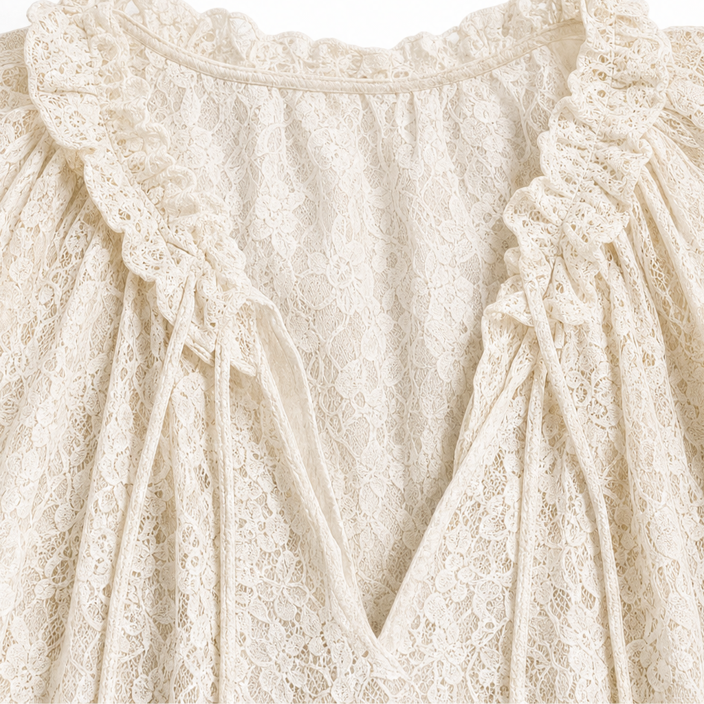 Wearbella – Blommig Blus z Spets på Framsida
