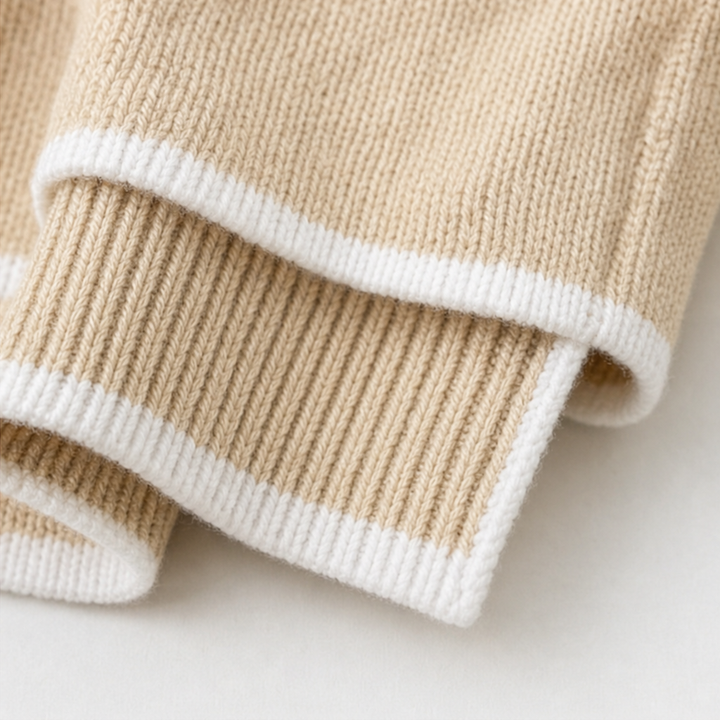 Vellora – Tröja z urringning w v-ringning z kontrastowym finish