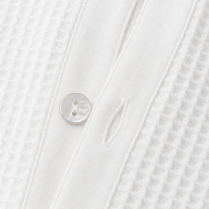 Wearbella – Tröja z kołnierzykiem i guzikiem z dzianiny waffle