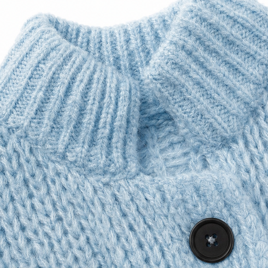 Wearbella – Tjock Tröja-Kurtka z Knappar knähöga