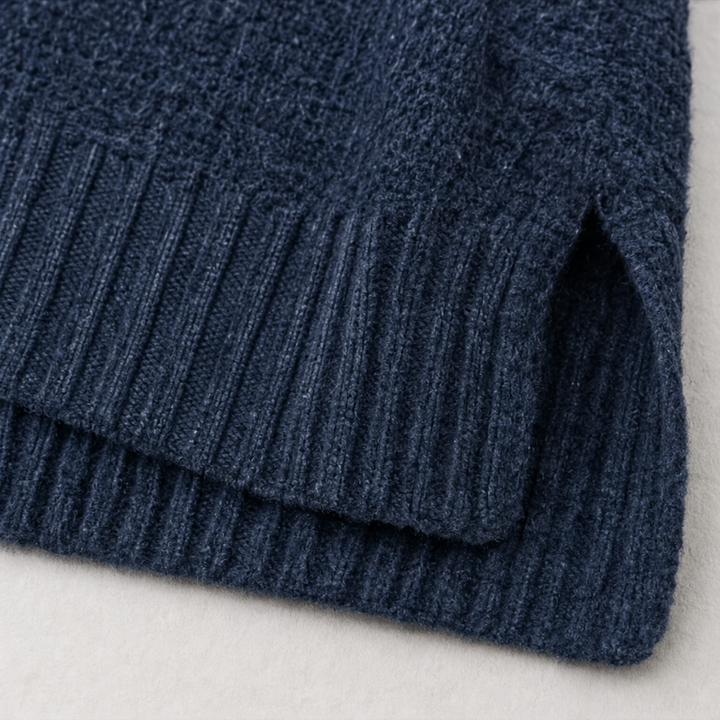 Airloom – Przesadnie Stor Tröja V-Neck z Otwartych Splotów